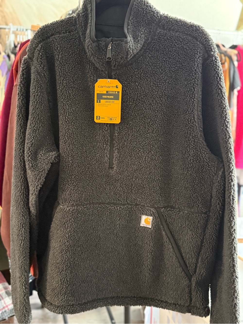 Carhartt Men's Dark Gray Sherpa 1/4 Zip Pullover